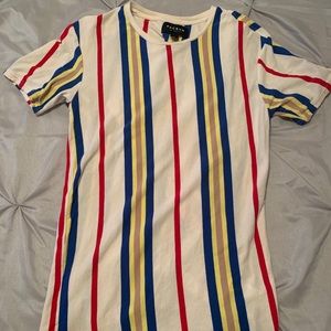 White Multicolor Striped T-Shirt